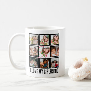 Custom Cute I love my girlfriend 9 Photo collage Coffee Mug