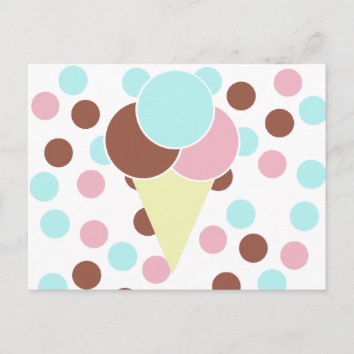 Custom Cute Ice Cream Cone Postcard