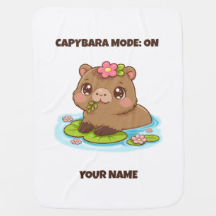 Custom Cute Kawaii Capybara Mode Baby Blanket