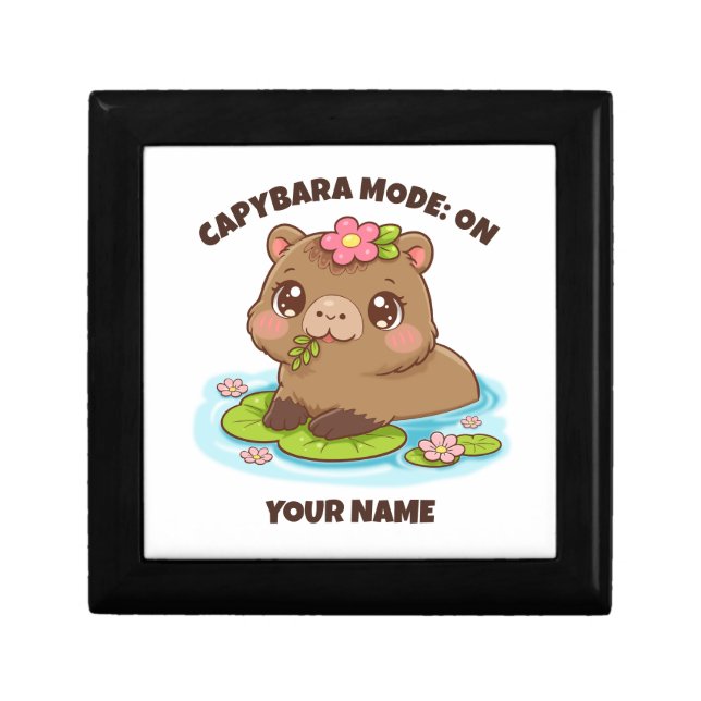 Custom Cute Kawaii Capybara Mode Gift Box (Front)