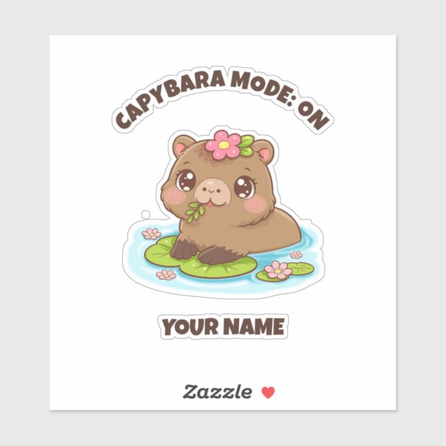 Custom Cute Kawaii Capybara Mode Sticker (Sheet)