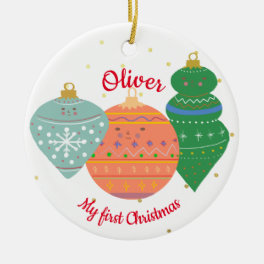Custom Cute Kawaii Ornament Baby First Christmas