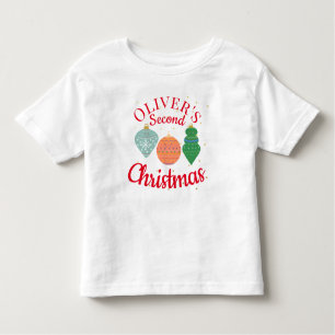 Custom Cute Kawaii Ornament Second Christmas Toddler T-shirt