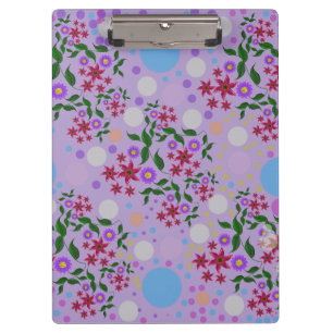 Custom Cute Kidcore Confetti Floral & Vine Pattern Clipboard