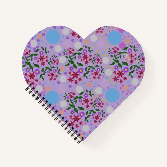 Custom Cute Kidcore Confetti Floral & Vine Pattern Notebook (Front)