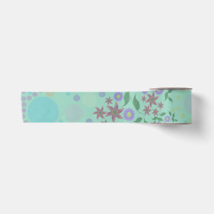 Custom Cute Kidcore Confetti Floral & Vine Pattern Satin Ribbon