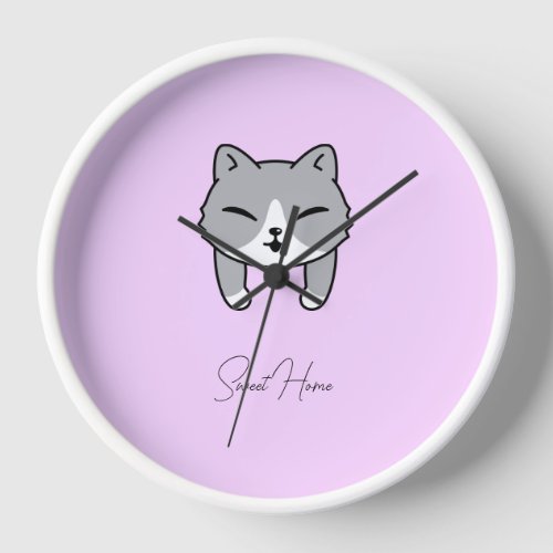 Custom Cute Kitty  Clock