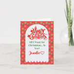 Custom Cute Merry Christmas Card for Your Wife