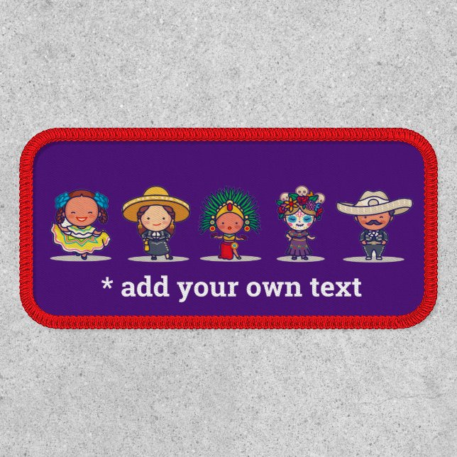 Custom Cute Mexican Character Set Kawaii Patch (Front)