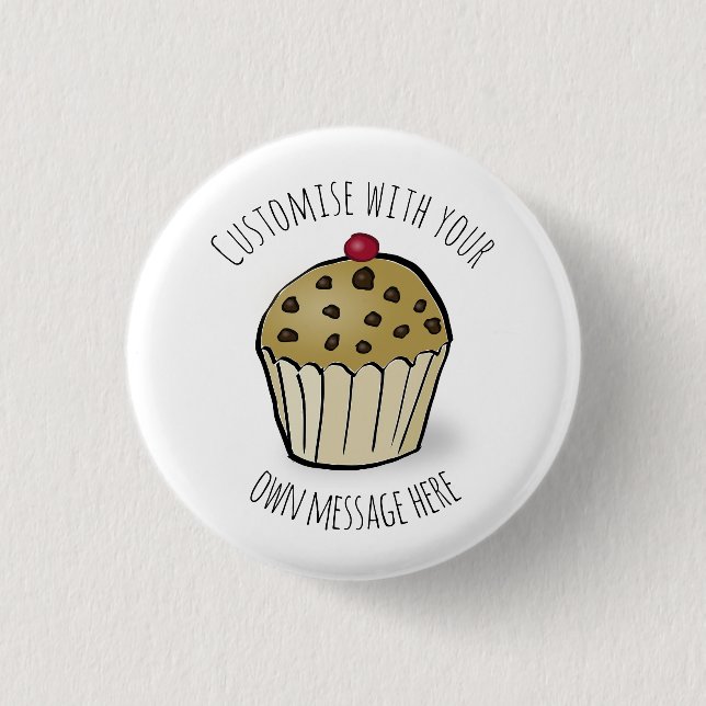 Custom Cute Mini Muffin Button (Front)
