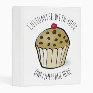 Custom Cute Mini Muffin Custom Text Mini Binder