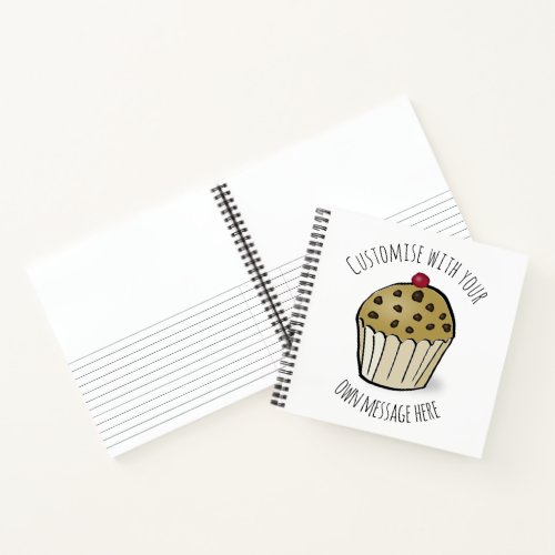 Custom Cute Mini Muffin Custom Text Notebook