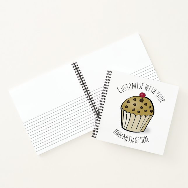 Custom Cute Mini Muffin Custom Text Notebook (Inside)