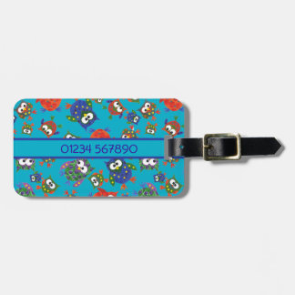 Custom Cute Owls Luggage Tag, Red, Blue, Green Tag