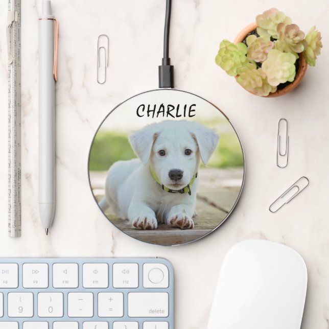 Custom Cute Personalised Pet Photo Wireless Charger (Desk)