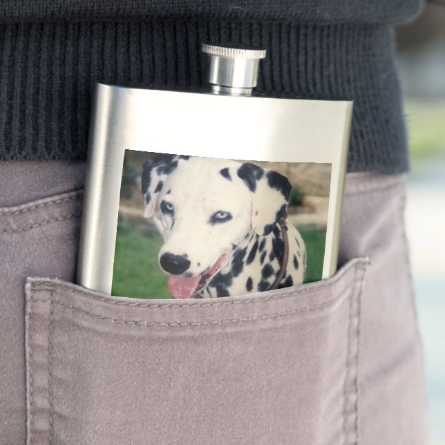 Custom Cute Pet Friend Photo Upload Dog Image Flask (In Situ)