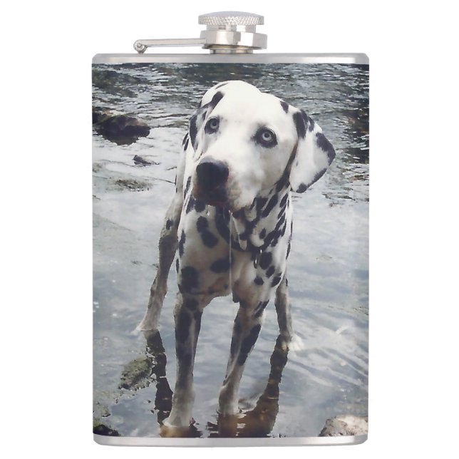 Custom Cute Pet Friend Photo Upload Dog Image Flask (Front)