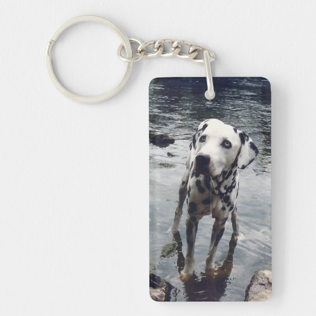 Custom Cute Pet Friend Photo Upload Dog Image Keychain (Front)