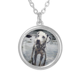Custom Cute Pet Friend Photo Upload Dog Image Silver Plated Necklace
