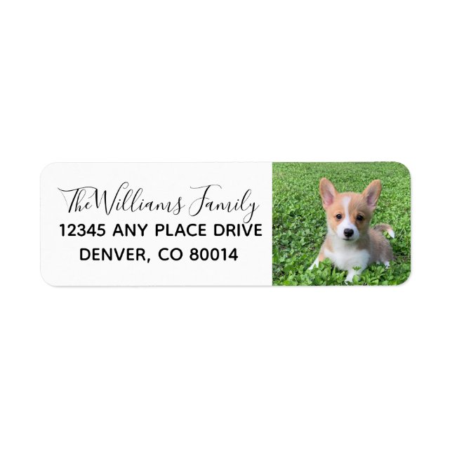 Custom Cute Pet Photo Dog Owner Photograph Label (Front)