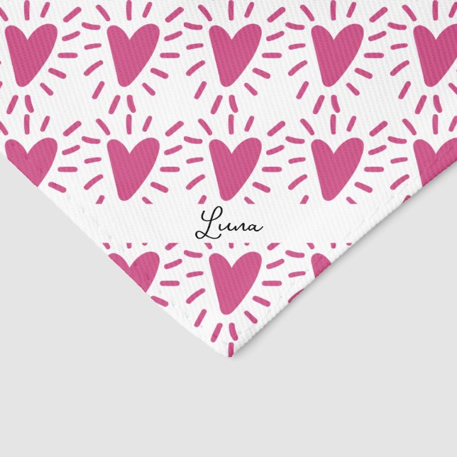 Custom Cute Pink Heart Pet Bandana Collar (Corner)