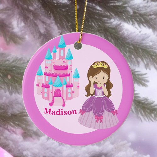 Custom Cute Princess Girl Ceramic Ornament