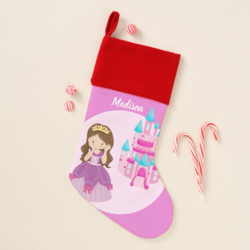 Custom Cute Princess Girl Kids Christmas Stocking