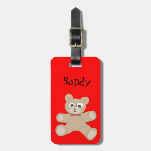 Custom Cute Quirky Teddy Bear Luggage Tag