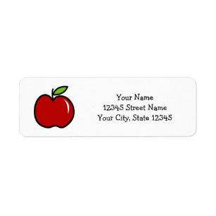 Custom cute red apple kindergarten school teacher label