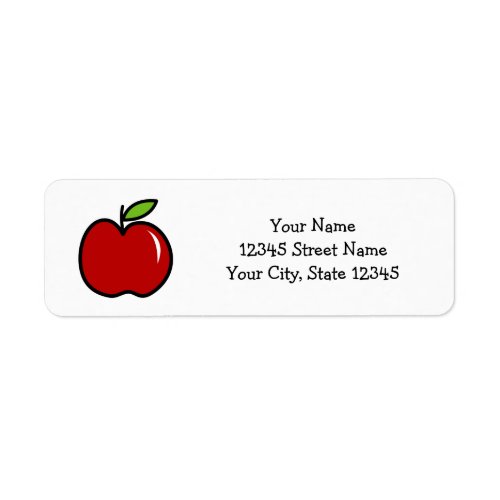 Custom cute red apple kindergarten school teacher label