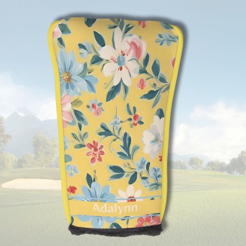 Custom Cute Retro Flower Gifts for Women Golfers Golf Head Cover