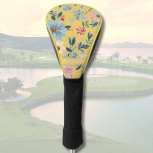 Custom Cute Retro Flower Gifts for Women Golfers Golf Head Cover