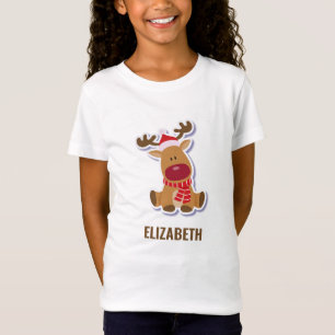 Custom cute Rudolph reindeer Santa Claus Christmas T-Shirt
