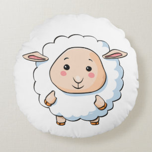 custom cute sheep round pillow