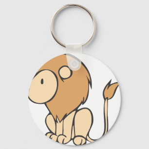 Custom Cute Sitting Baby Lion Cartoon Keychain