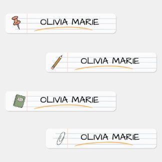 Custom Cute Sketch Doodles Kids Back To School Labels