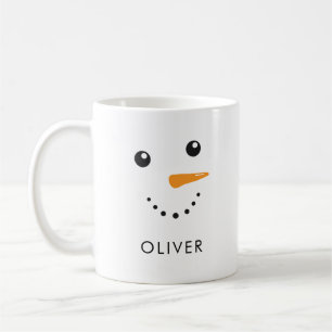 Custom Cute Snowman Face Classic Mug