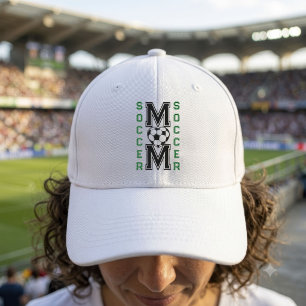 Custom Cute Soccer Mom Varsity Team Spirit Green Hat