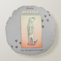 Custom Cute Soft Gray Peach Meerkat Baby Name