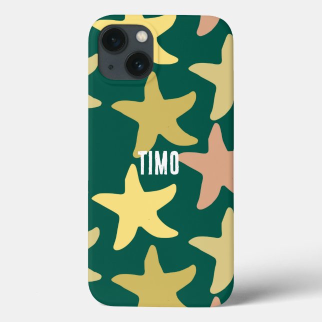Custom cute starfish green pattern  Case-Mate iPhone case (Back)