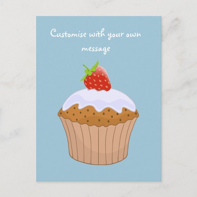 Custom Cute Strawberry Bun Postcard (Front)