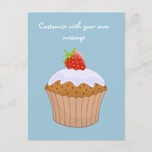 Custom Cute Strawberry Bun Postcard