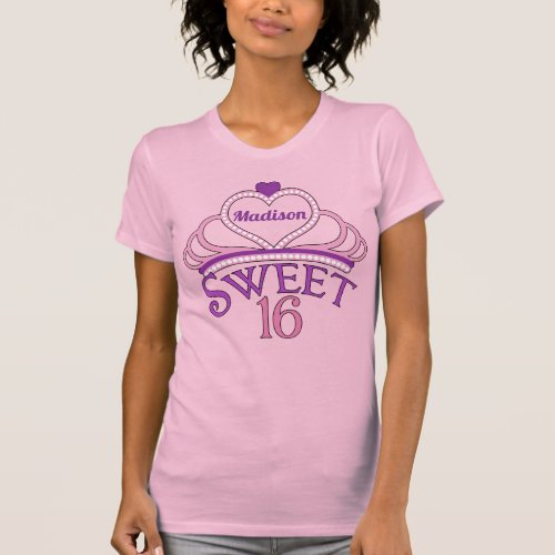 Custom Cute Sweet Sixteen Princess T_Shirt