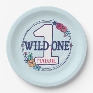 Custom Cute Teepee Boho Tribal First Birthday Paper Plates