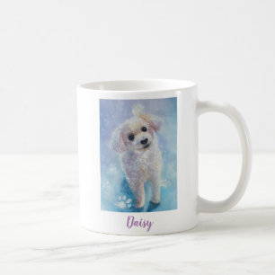 Custom Cute Toy Poodle Watercolor Dog Art Coffee Mug