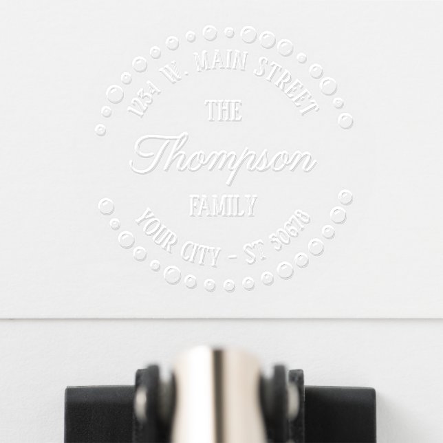 Custom Cute Trendy Modern Art Deco Circle Motif Embosser (Front)
