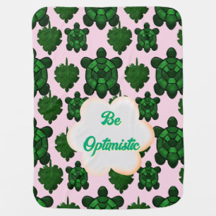Custom Cute Turtle Leaves Seamless Pattern,  Baby Blanket