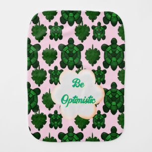 Custom Cute Turtle Leaves Seamless Pattern,  Baby Burp Cloth