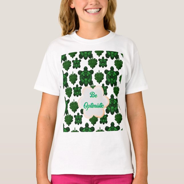 Custom Cute Turtle Leaves Seamless Pattern,  T-Shirt (Front)