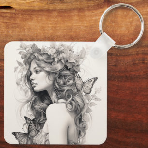 Custom Cute Two Photo Double Sided Personalized Ke Keychain